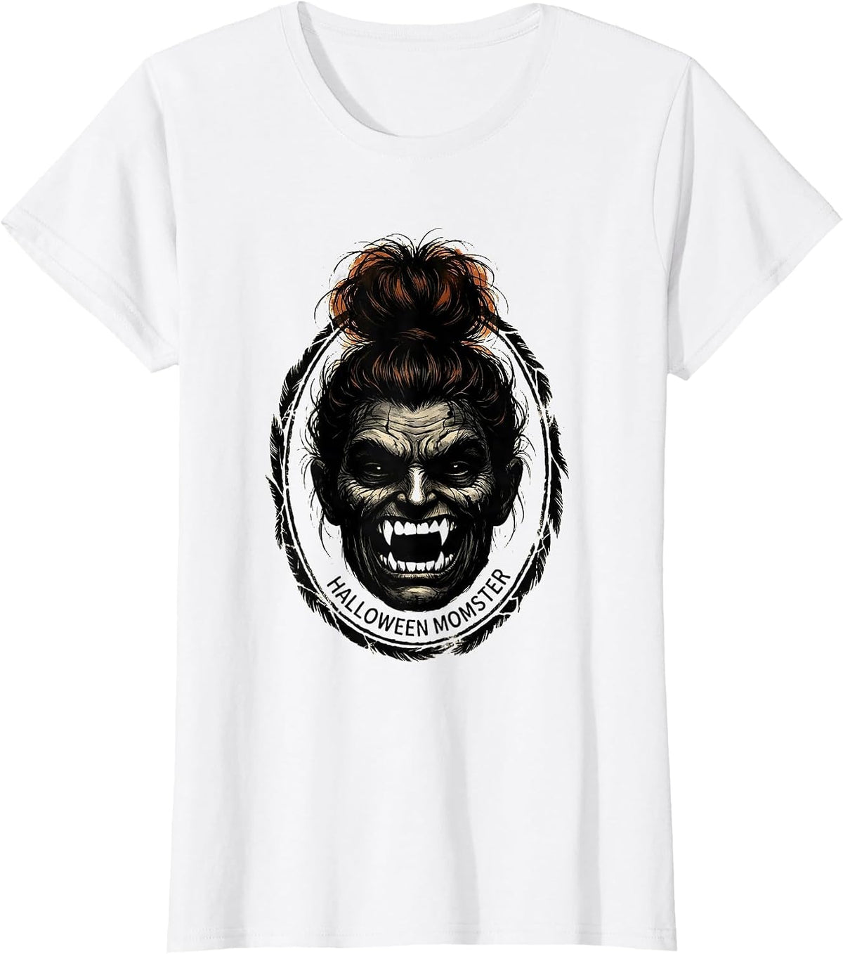 Halloween Momster Rubber Stamp Funny Mom Halloween Costume T-Shirt - White