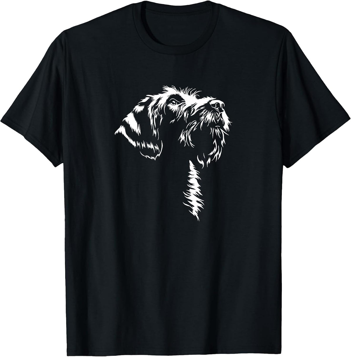 Wirehaired Pointing Griffon Portrait Dog mom Hunting Dog T-Shirt - Black