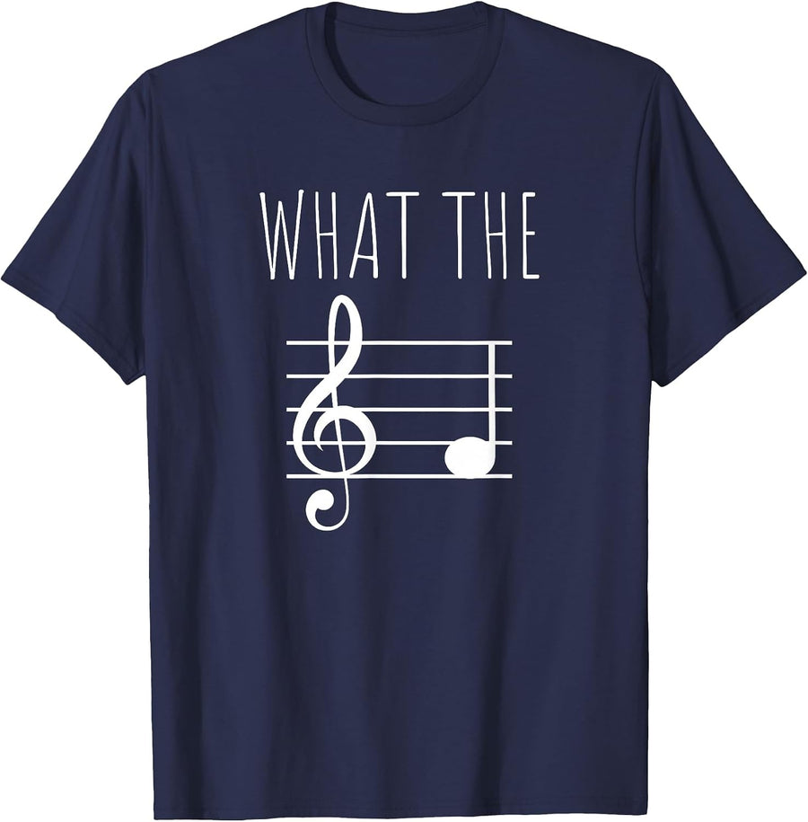 What The F Musical Note T-Shirt - Navy Blue
