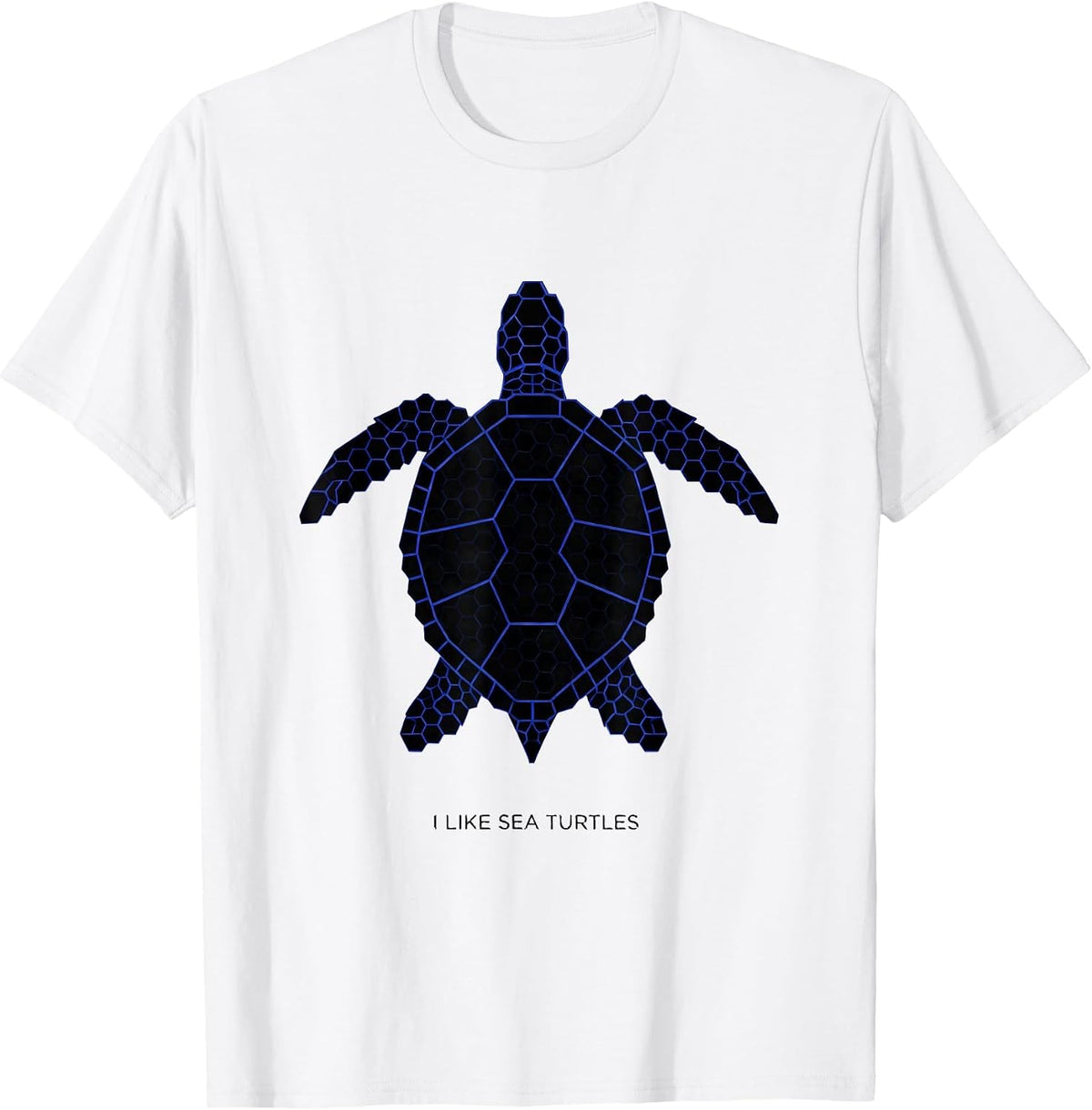 Men's I Like Sea Turtles Geometric Sea Turtle Lover Animal Humor T-Shirt - White