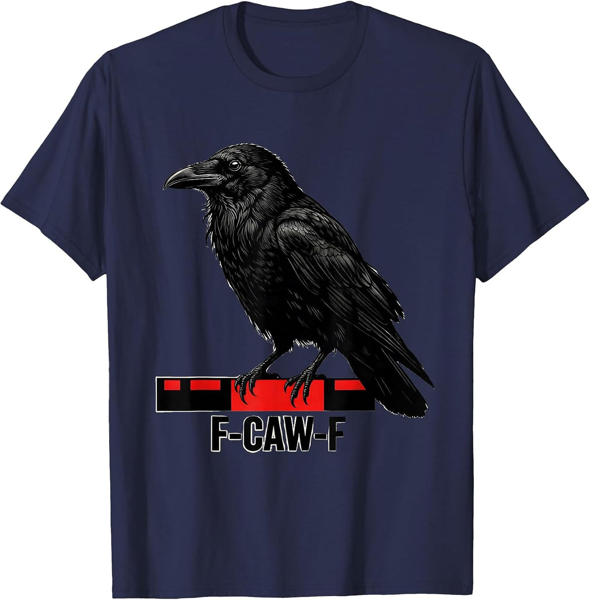 F-CAW-F Crow Meme Raven Humor Bird Fan T-Shirt - Navy Blue