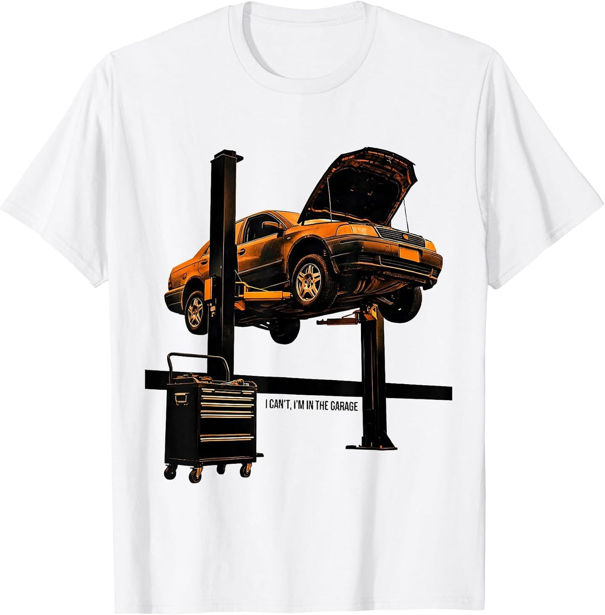 Men's I Can't, I'm In The Garage Funny Mechanic Dad Joke Handyman T-Shirt - White