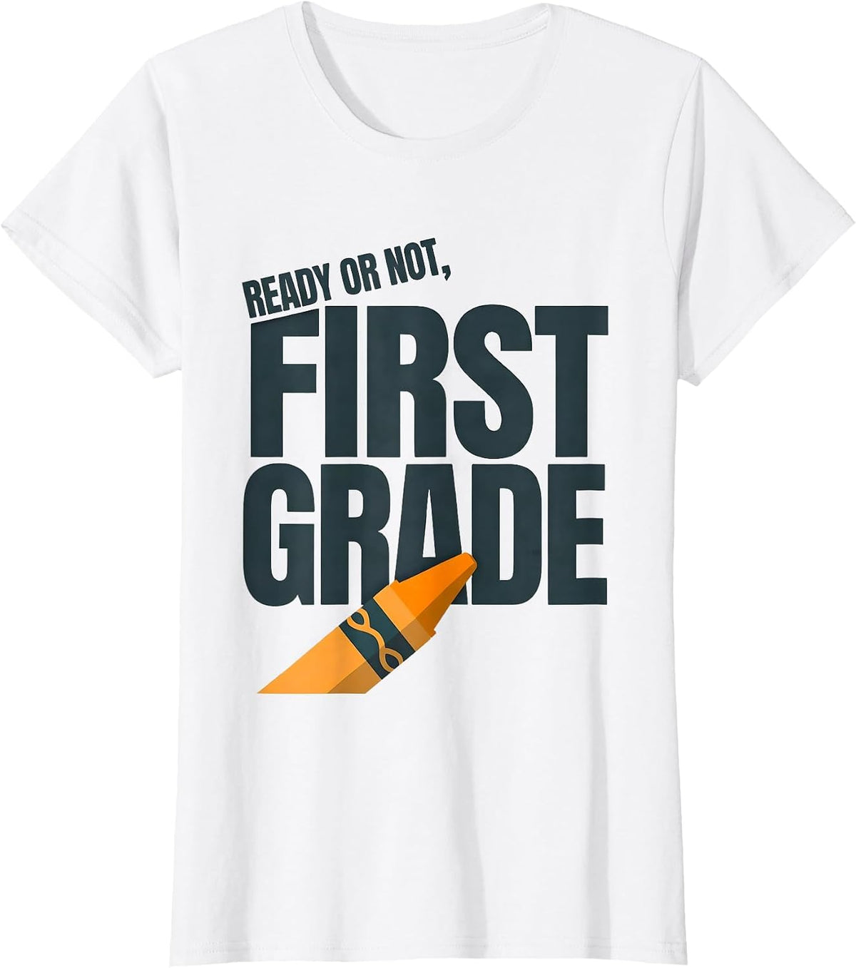 Women's Ready Or Not, First Grade Editorial Conceptual Back T-Shirt - White