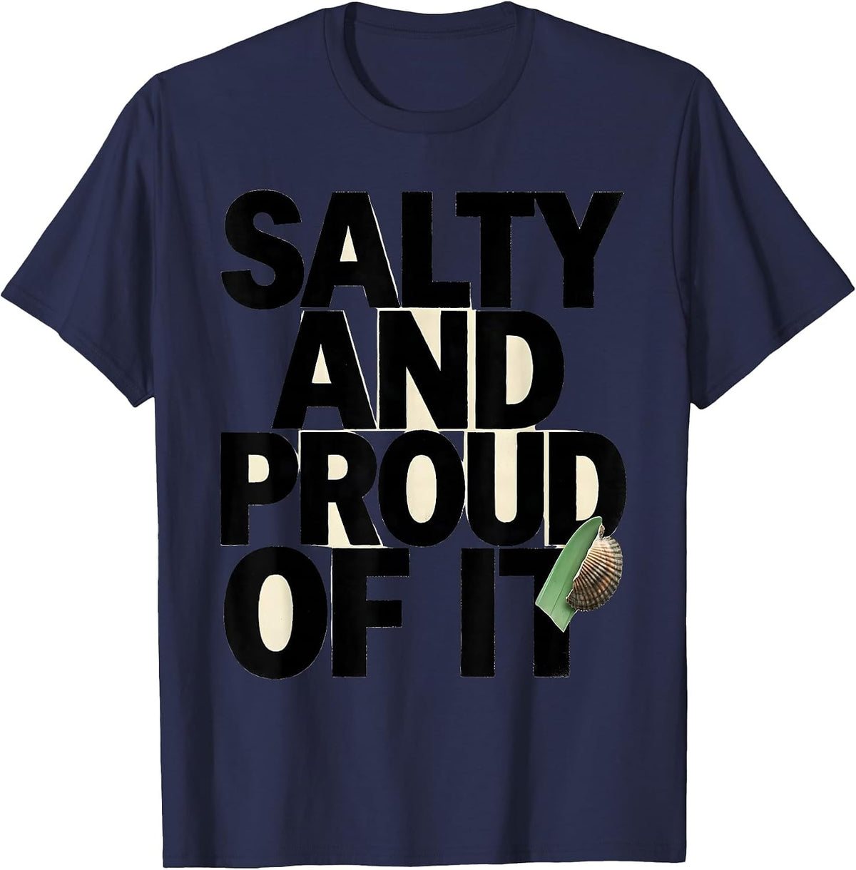 Salty And Proud Of It Sea Turtle Ocean Animal Lover Humor T-Shirt - Navy Blue