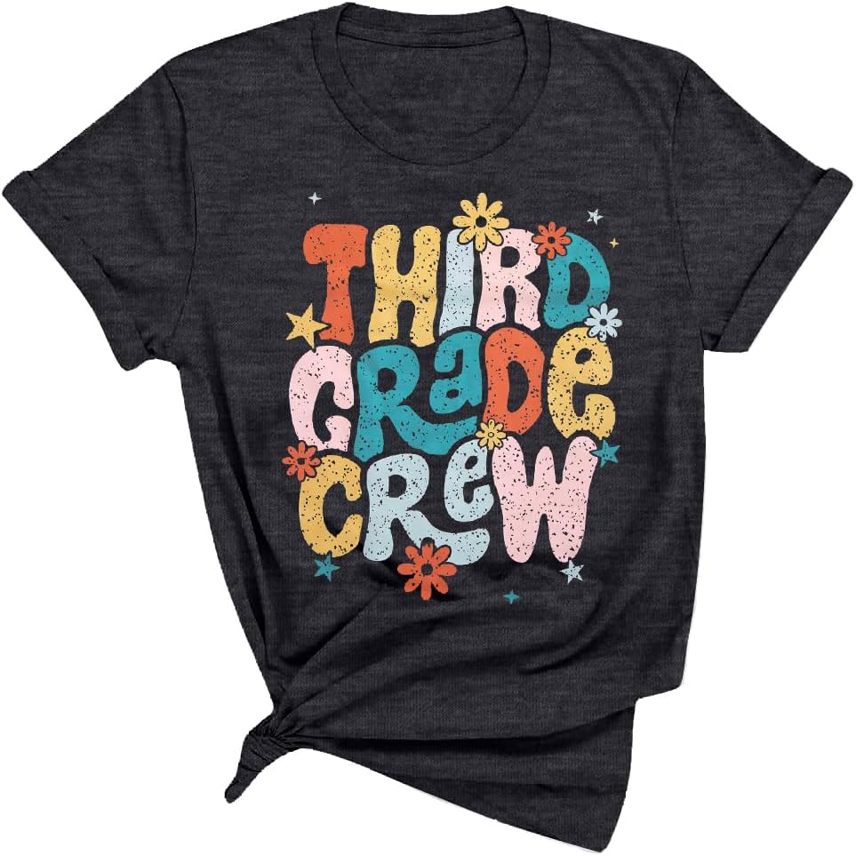 Teacher Shirt Women First Day of School T-Shirt Back to School Tshirts - Third Grade Grey