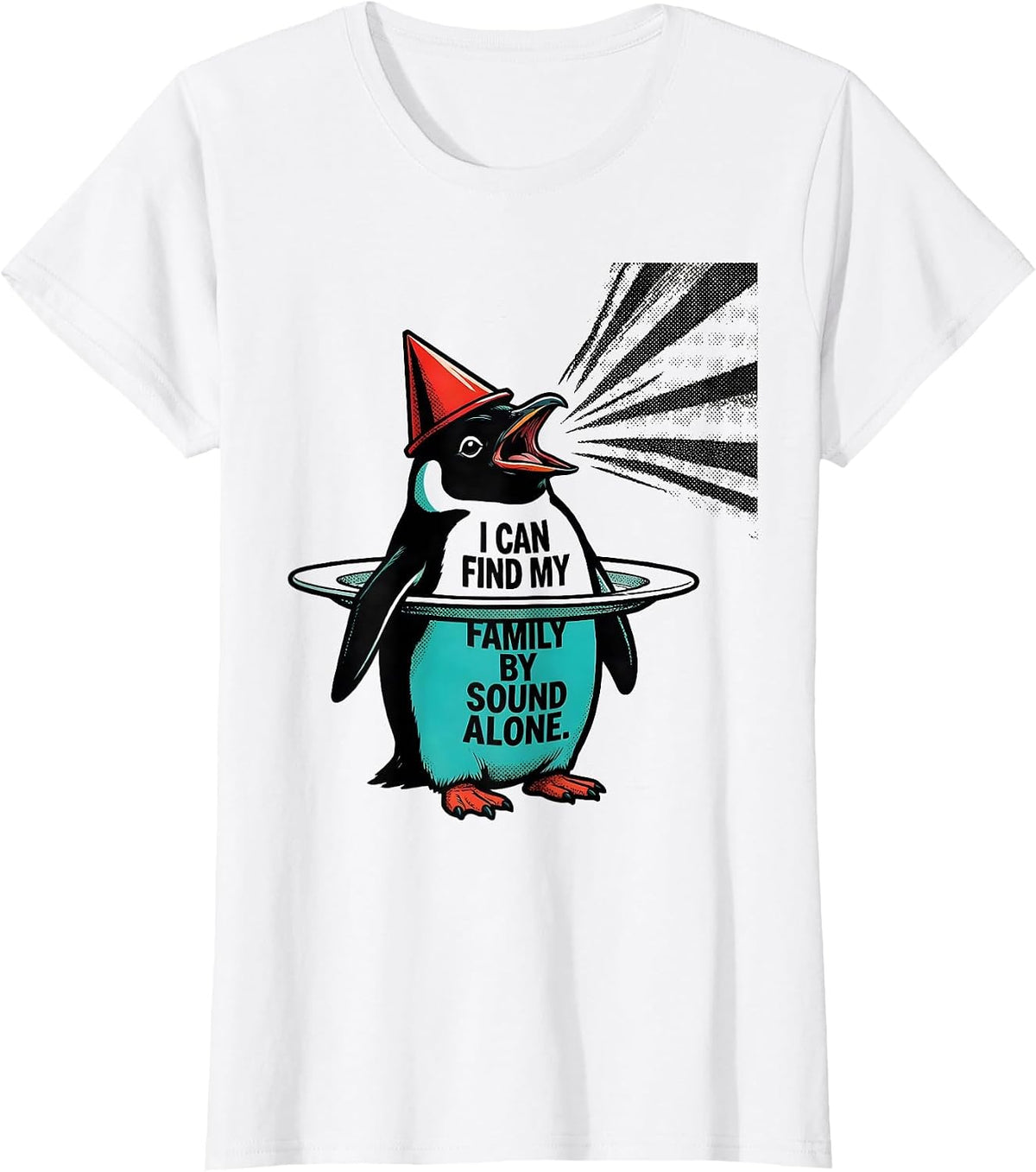 Women's I Can Find My Family By Sound Alone Funny Penguin Lover T-Shirt - White