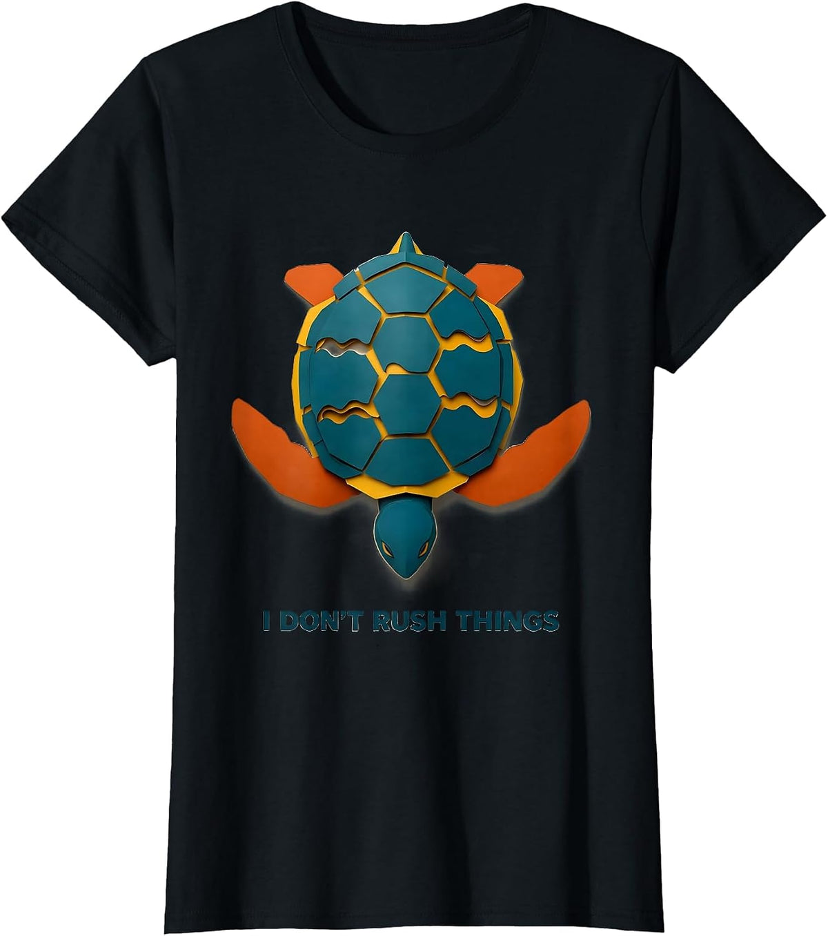 Women's I Don't Rush Things Funny Sea Turtle Lover Animal Humor T-Shirt - Black