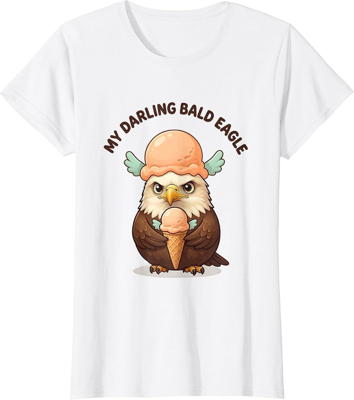 My Darling Bald Eagle Cute Kawaii Bird Lover Novelty T-Shirt - White