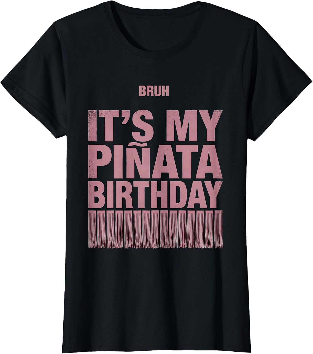 Women's Bruh It's My Piñata Birthday Funny Llama Pinata Gamer Kid T-Shirt - Black
