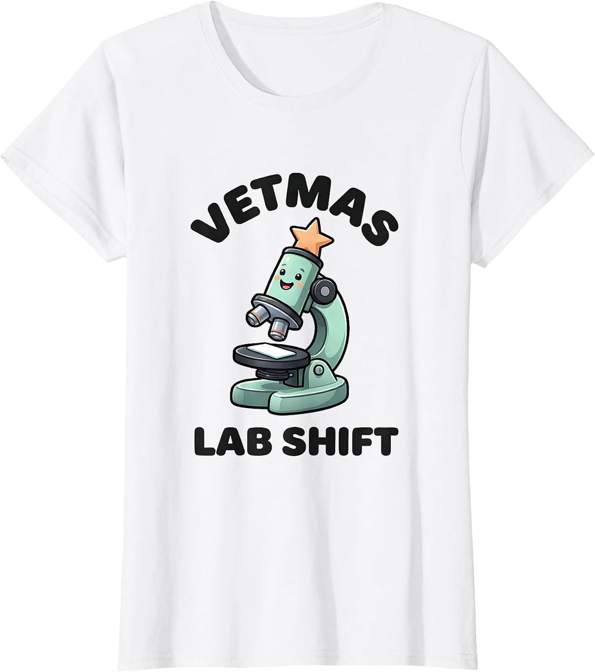 Vetmas Lab Shift Cute Kawaii Veterinary Tech Christmas Humor T-Shirt - White