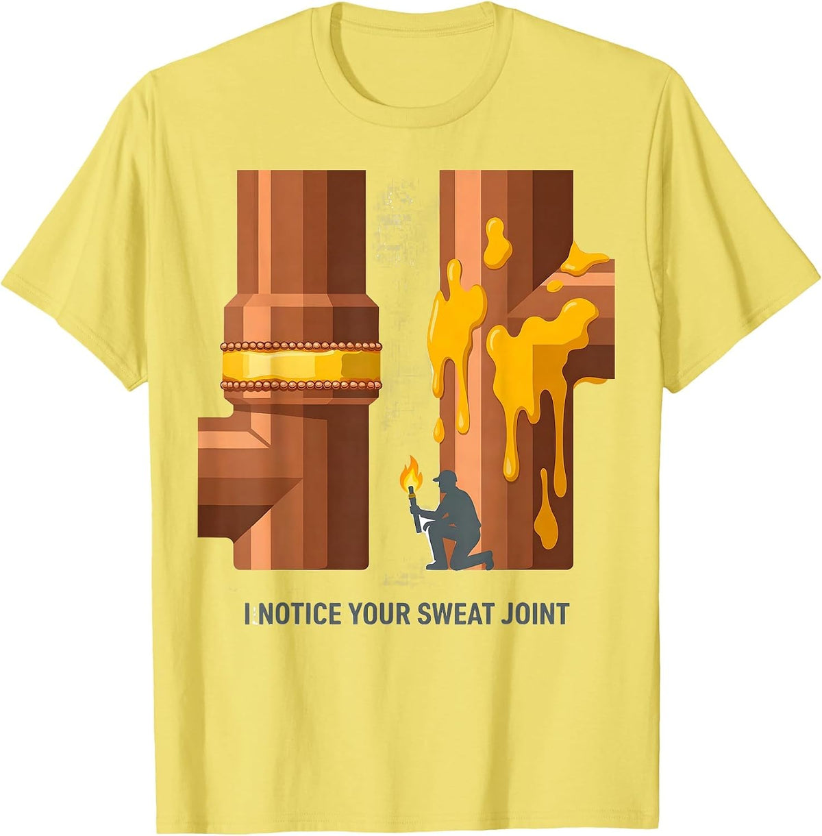 Men's I Notice Your Sweat Joint Funny Tradesperson Sarcastic Gift T-Shirt - Lemon Yellow