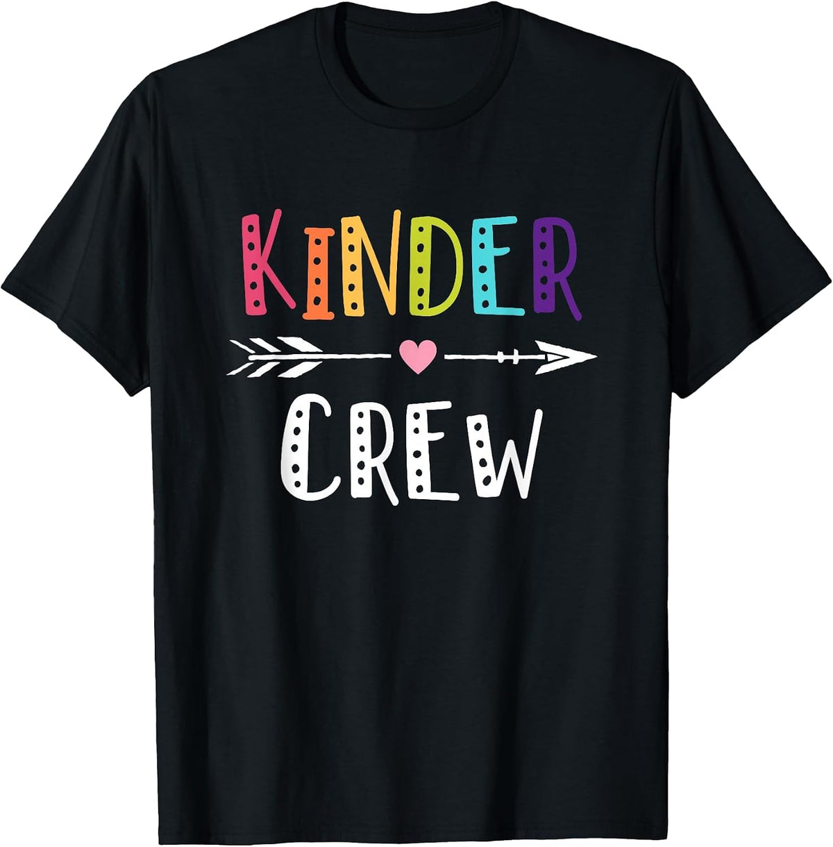 Kinder Crew Kindergarten Teacher T-Shirt 1st Day of School T-Shirt - Black