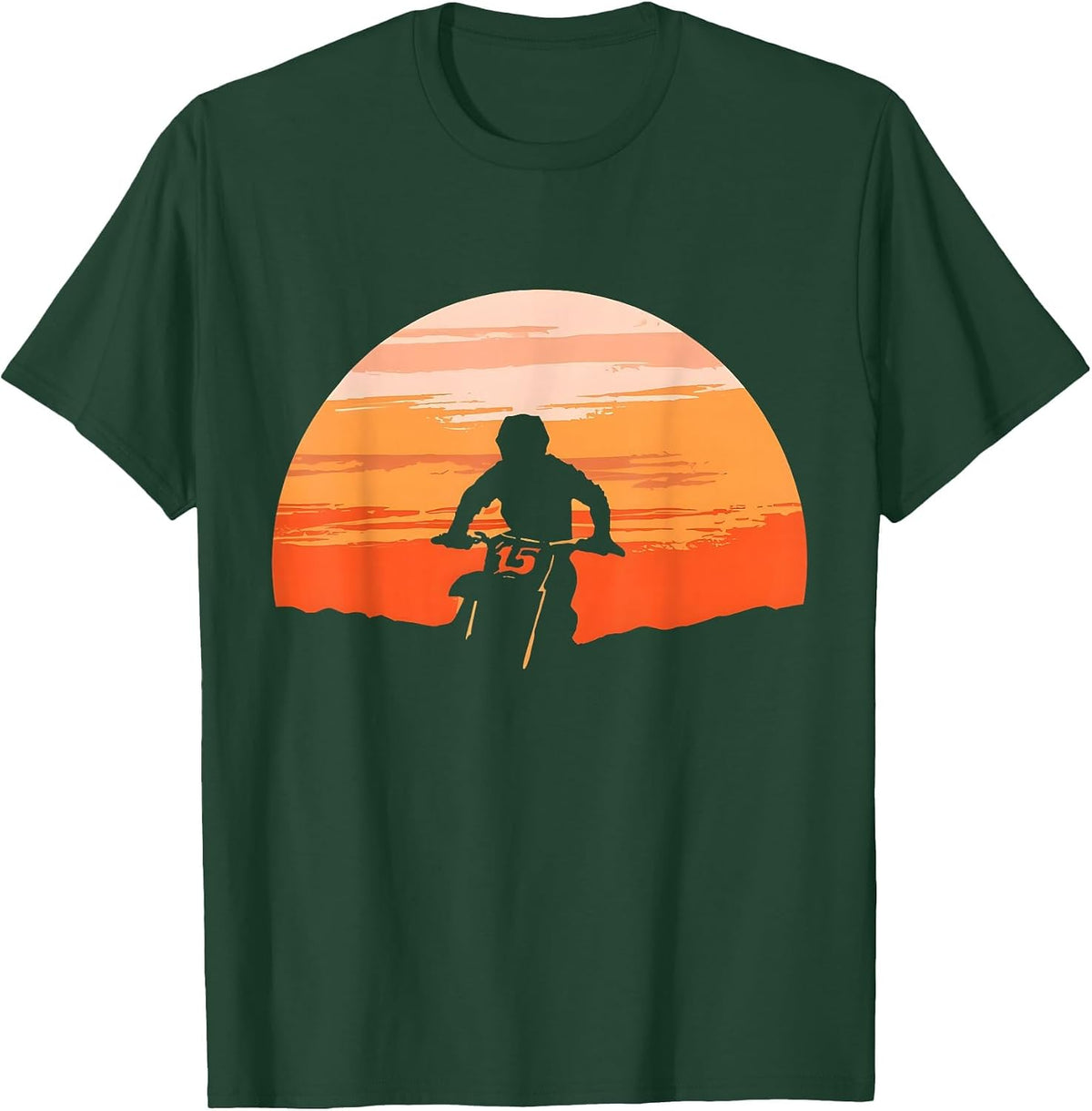 Motocross Dirt Bike Motocross Dirtbike Enduro Kids Boys Men T-Shirt - Dark Green