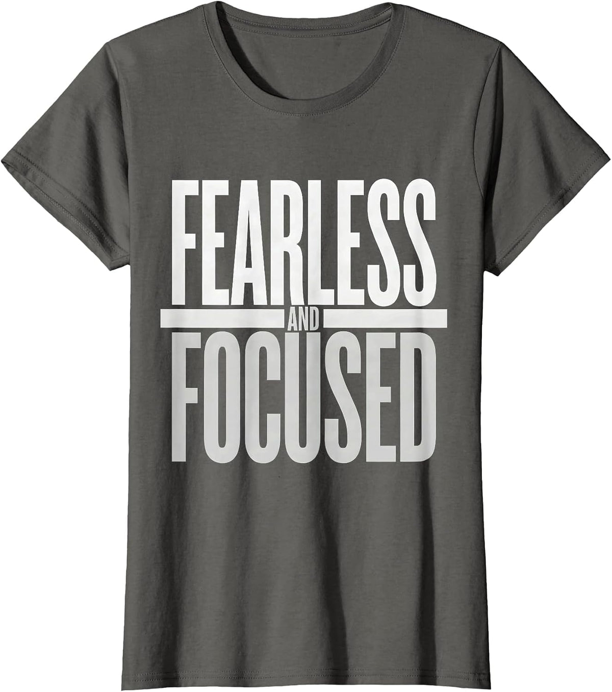 Women's Fearless and Focused Do It Lady Empowerment Design T-Shirt - Asphalt Grey