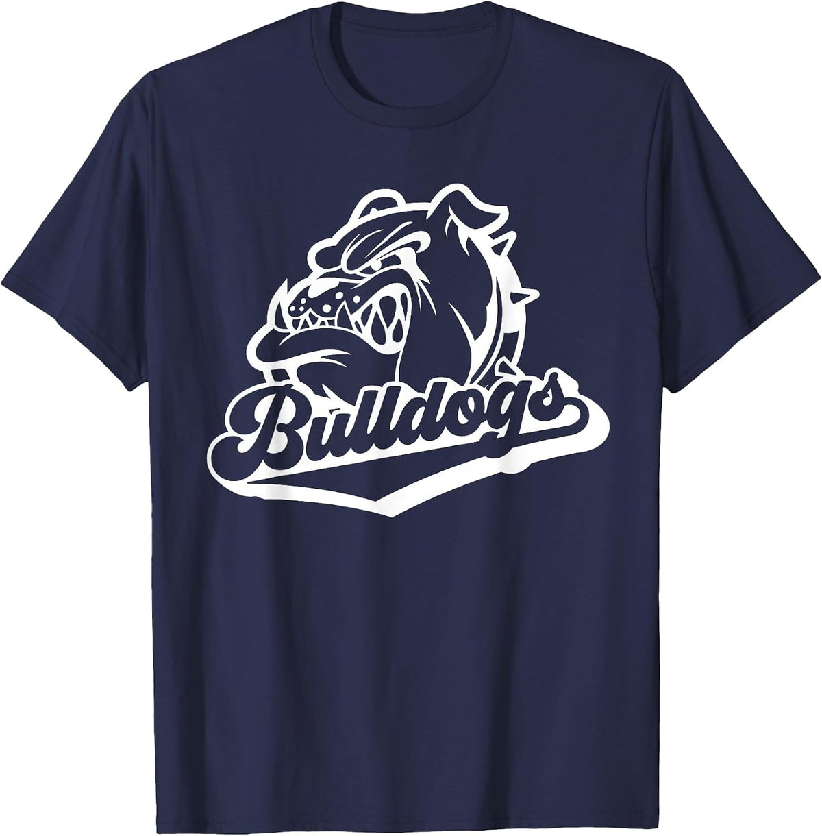 Bulldogs School Spirit Mascot Logo Game Day Bulldog Pride T-Shirt - Navy Blue