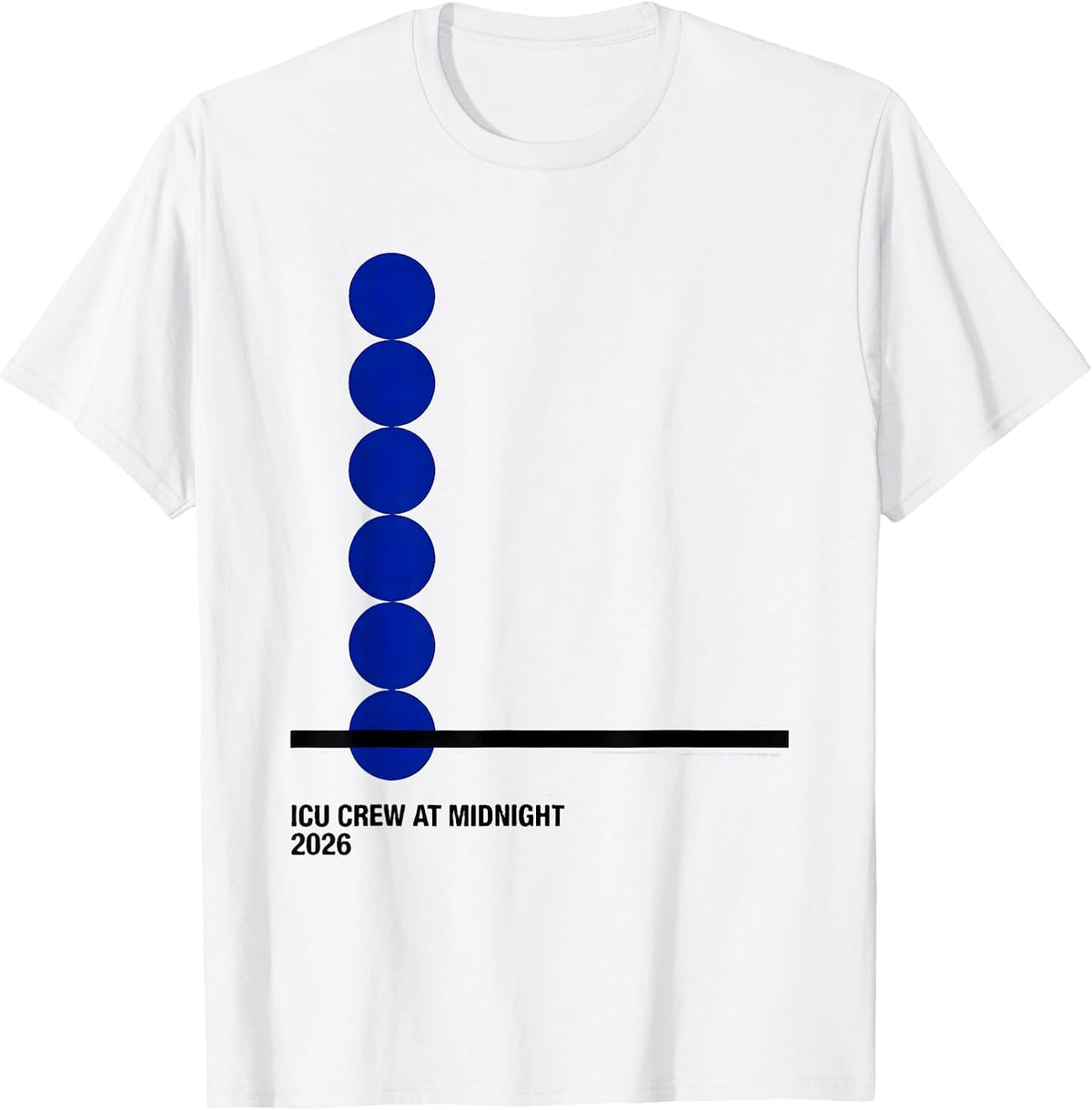 Men's ICU Crew At Midnight 2026 Nurse New Year Eve Party T-Shirt - White