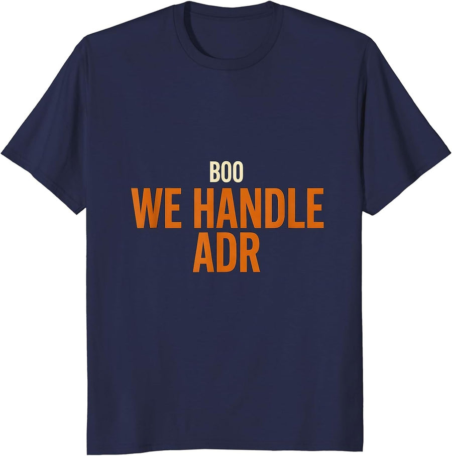 Boo We Handle ADR Funny Vet Tech Veterinary Halloween T-Shirt - Navy Blue