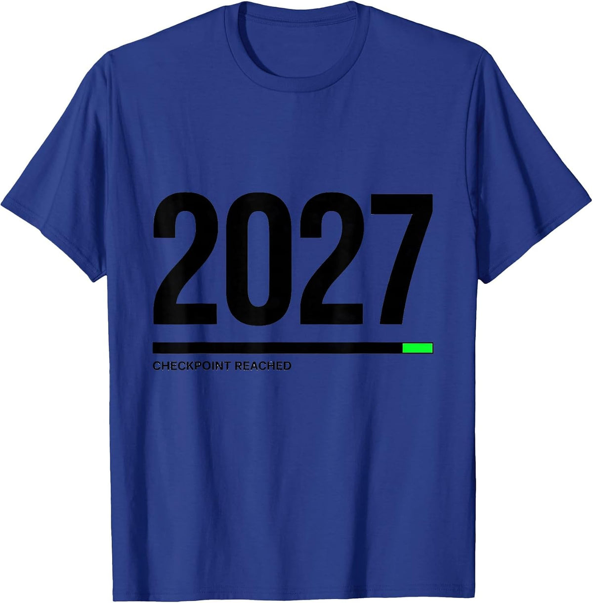 Men's Checkpoint 2027 Reached Funny Gamer New Year Level Up Party T-Shirt - Royal Blue