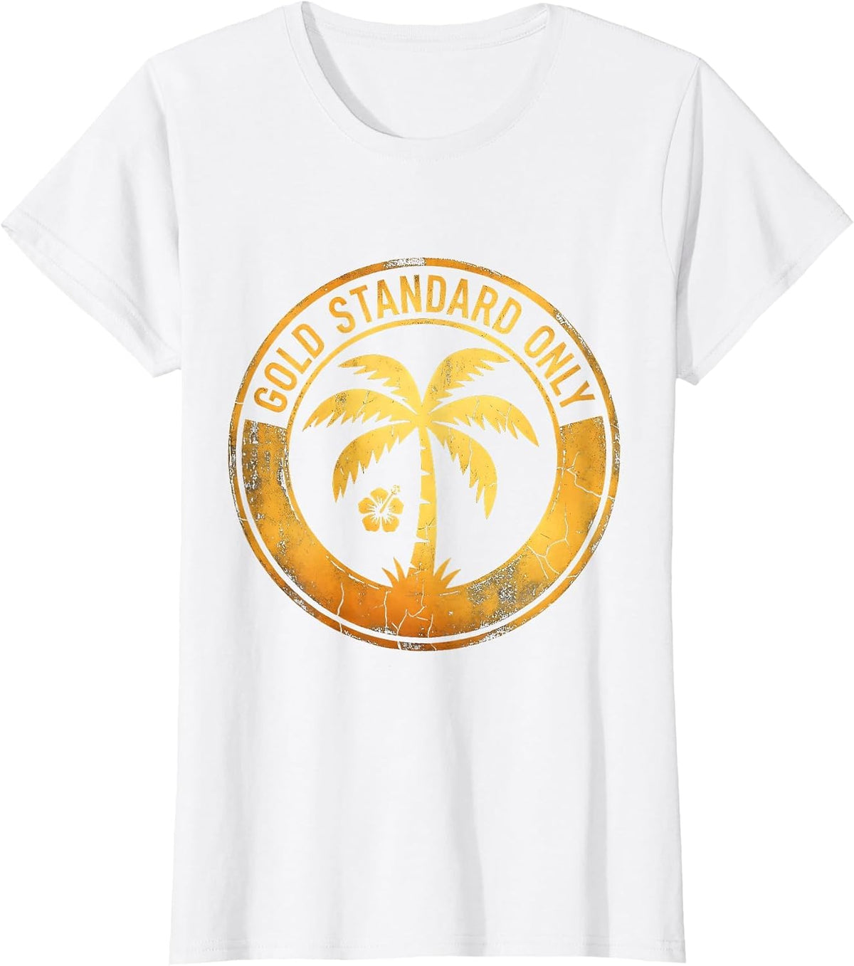 Gold Standard Only Black and Gold Graphic Design T-Shirt - White
