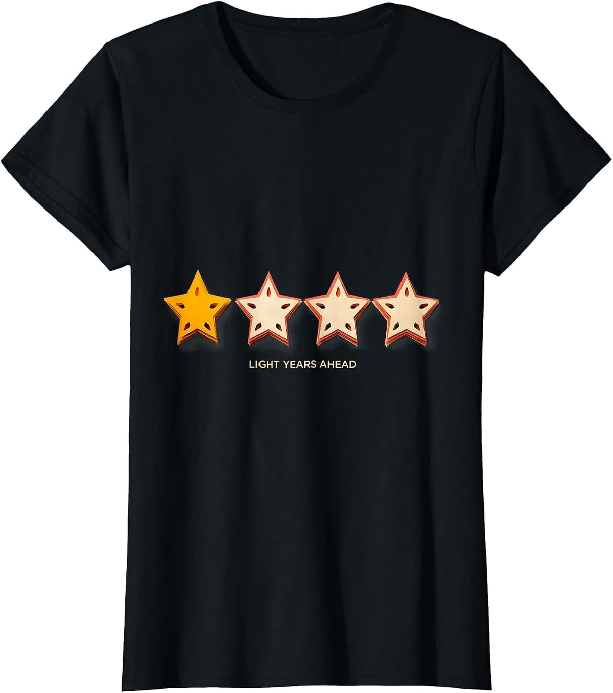 Light Years Ahead Paper Cutout Funny Space Astronomy Humor T-Shirt - Black