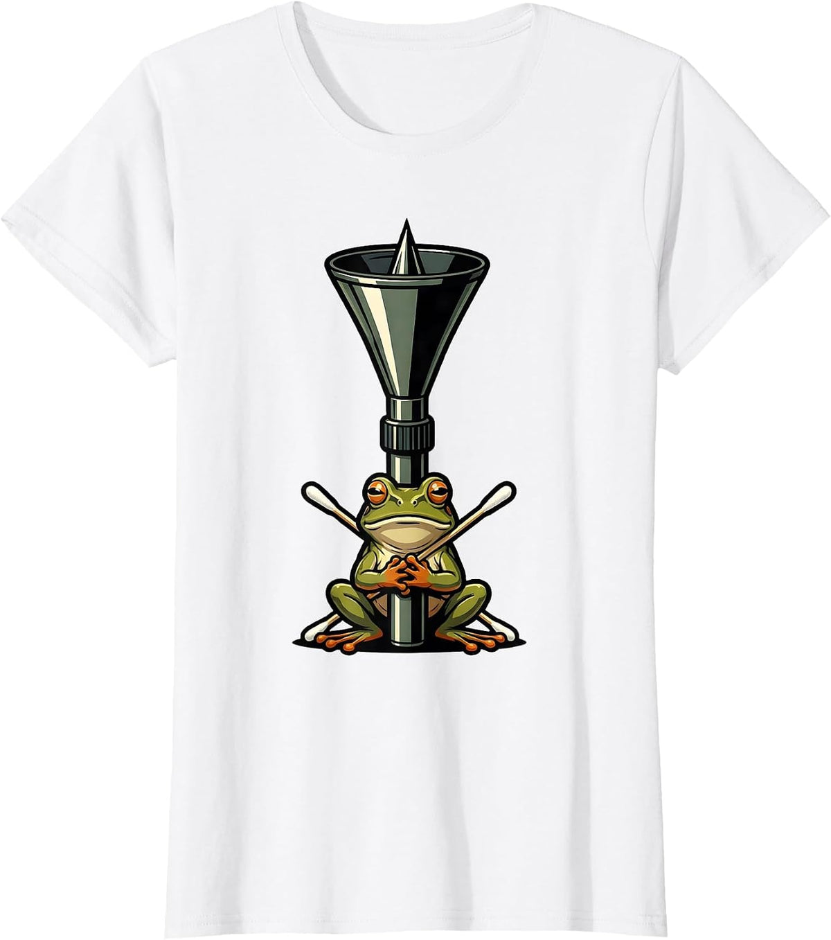 Veterinary Otoscope Frog Cartoon Vet Tech Humor T-Shirt - White