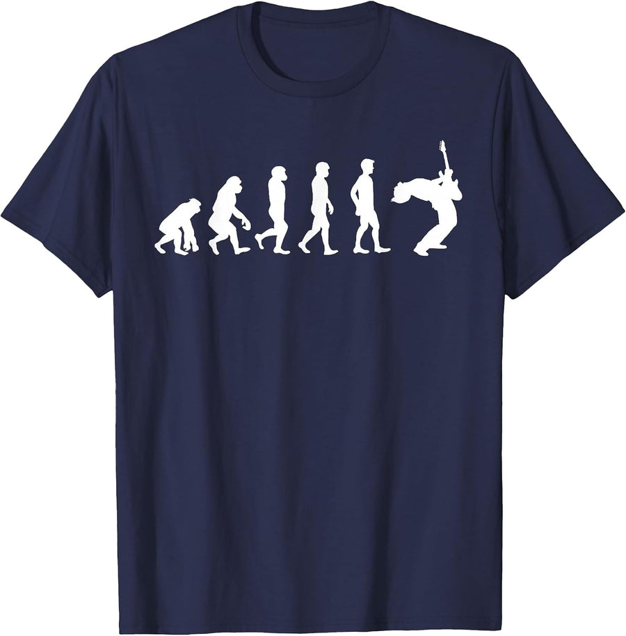 Guitarist Guitar Heavy Metal Rock T-Shirt - Navy Blue