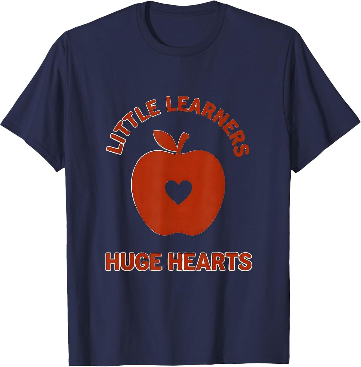 Men's Little Learners Huge Hearts ABCD Teacher Design T-Shirt - Navy Blue