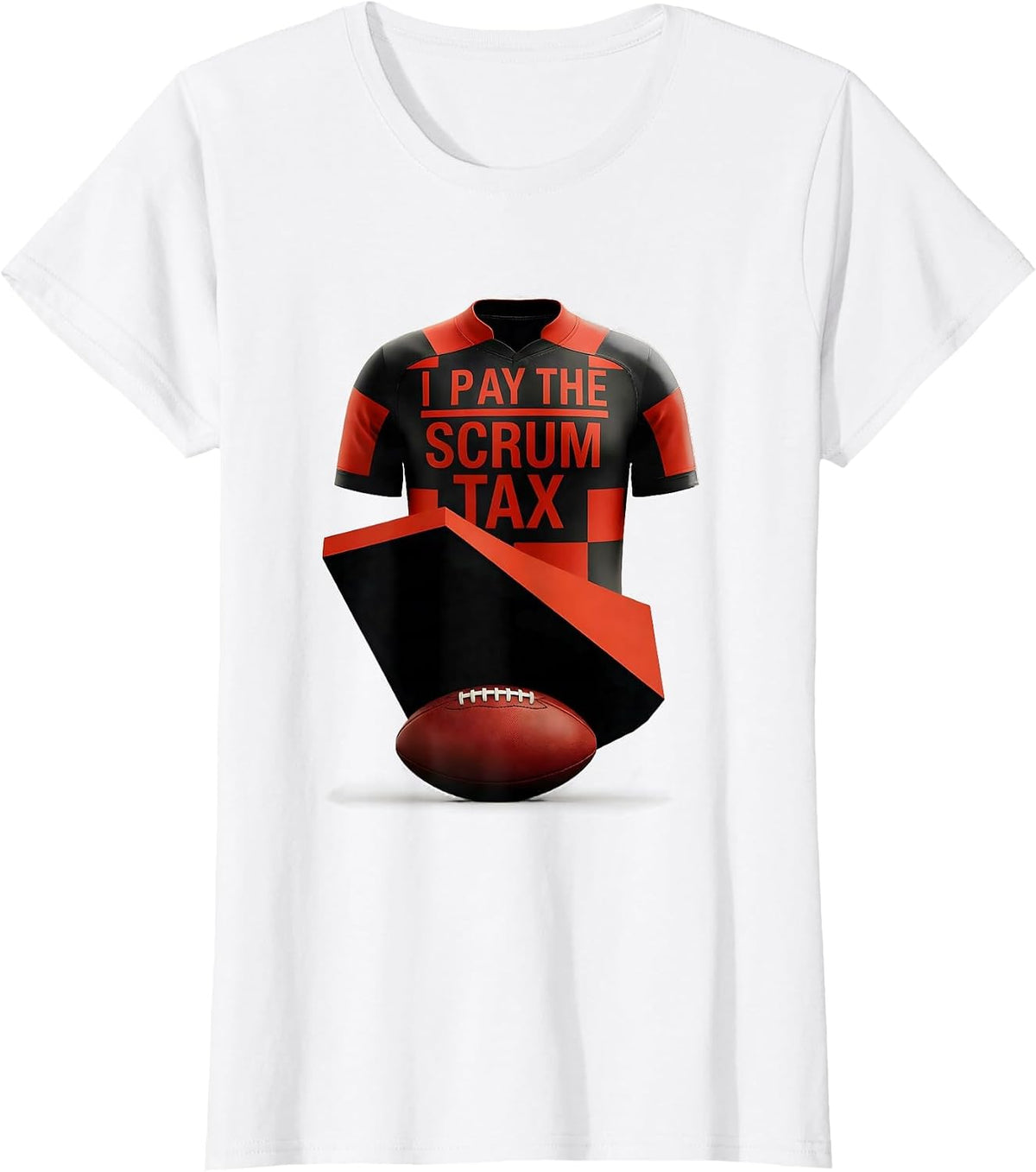 Women's I Pay The Scrum Tax Funny Rugby Player Coach Fan Humor T-Shirt - White