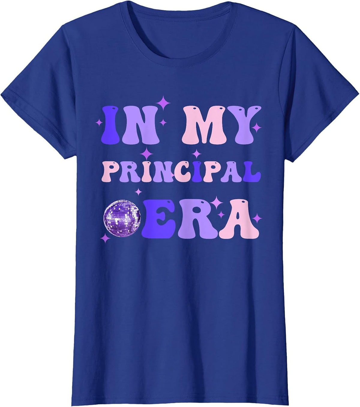 Groovy in My Principal Era Disco School Era Teacher Student T-Shirt - Royal Blue