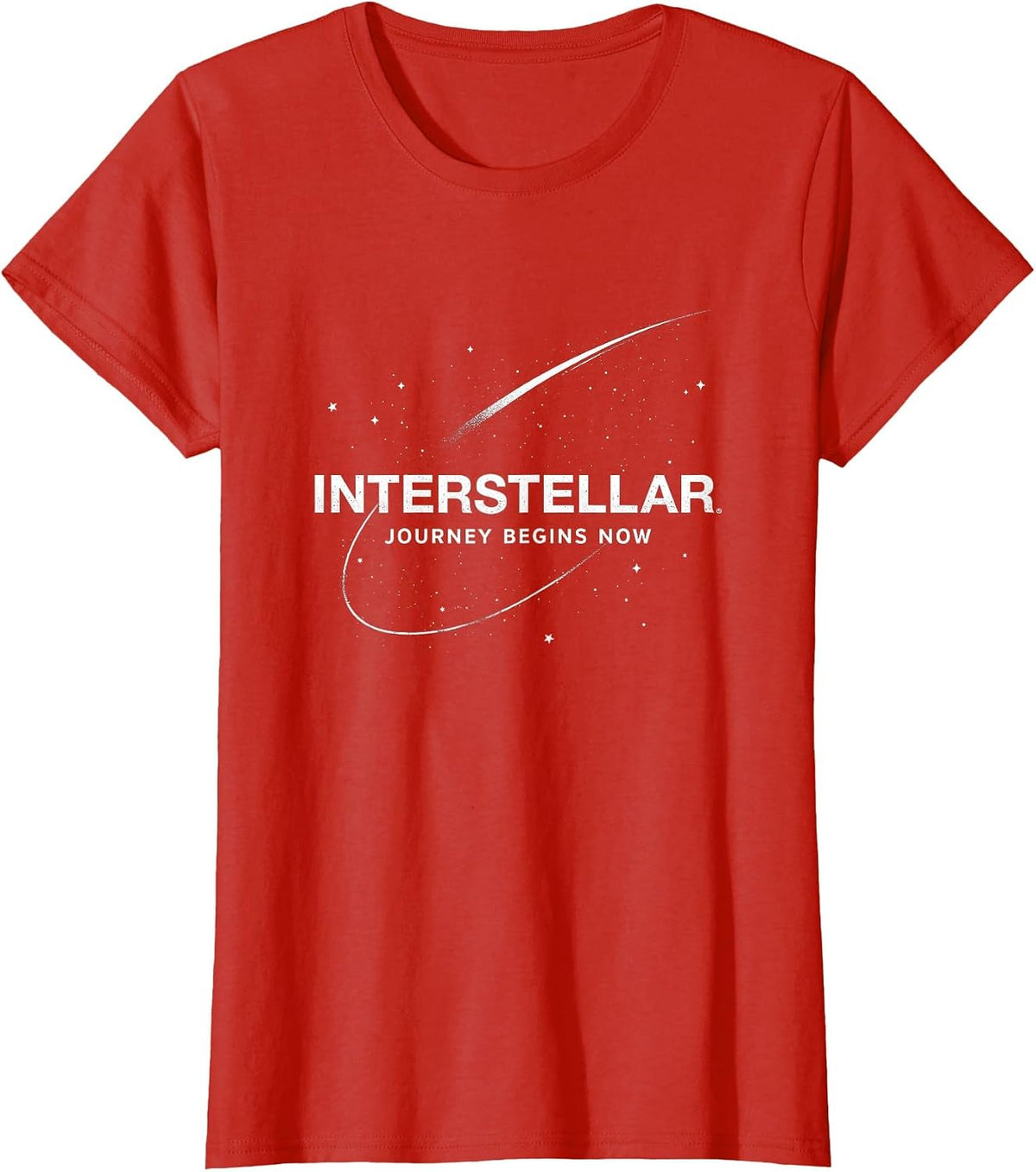 Interstellar Journey Begins Now Space Adventure T-Shirt - Red