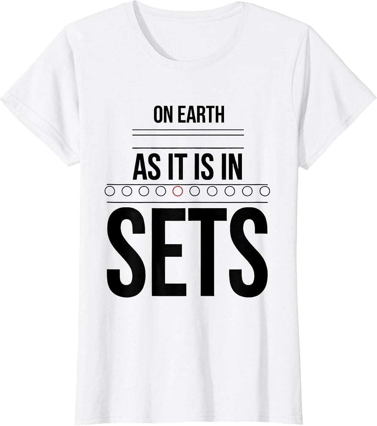 On Earth As It Is In Sets Funny Christian Gym Lifting Humor T-Shirt - White
