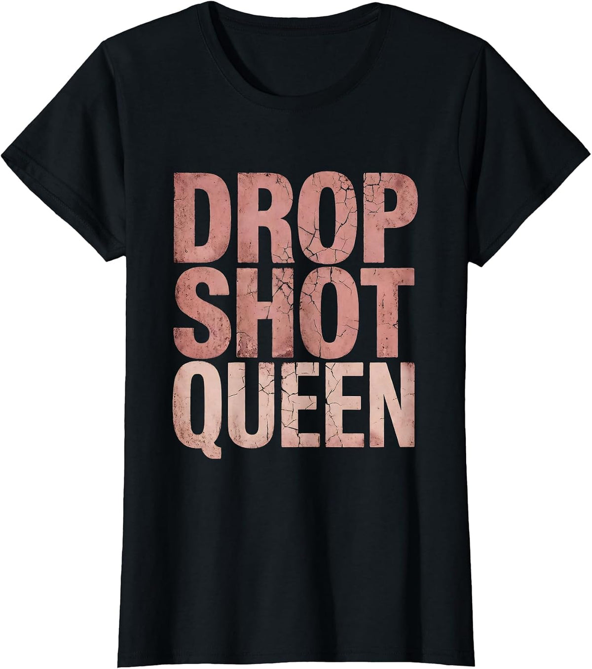Drop Shot Queen Tennis Design T-Shirt - Black