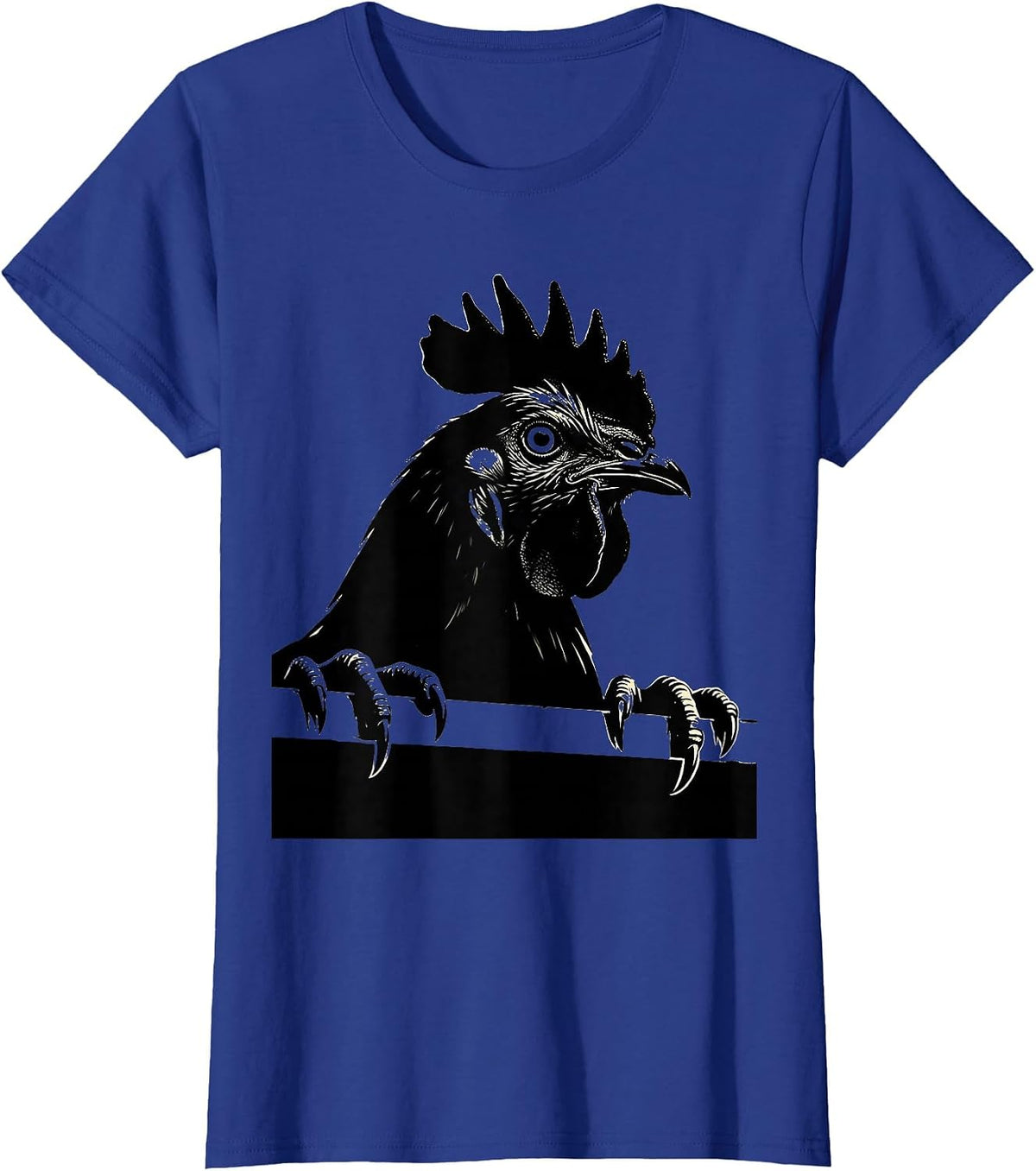Women's Oversized Chicken Head Funny Novelty Gift for Chicken Lovers T-Shirt - Royal Blue