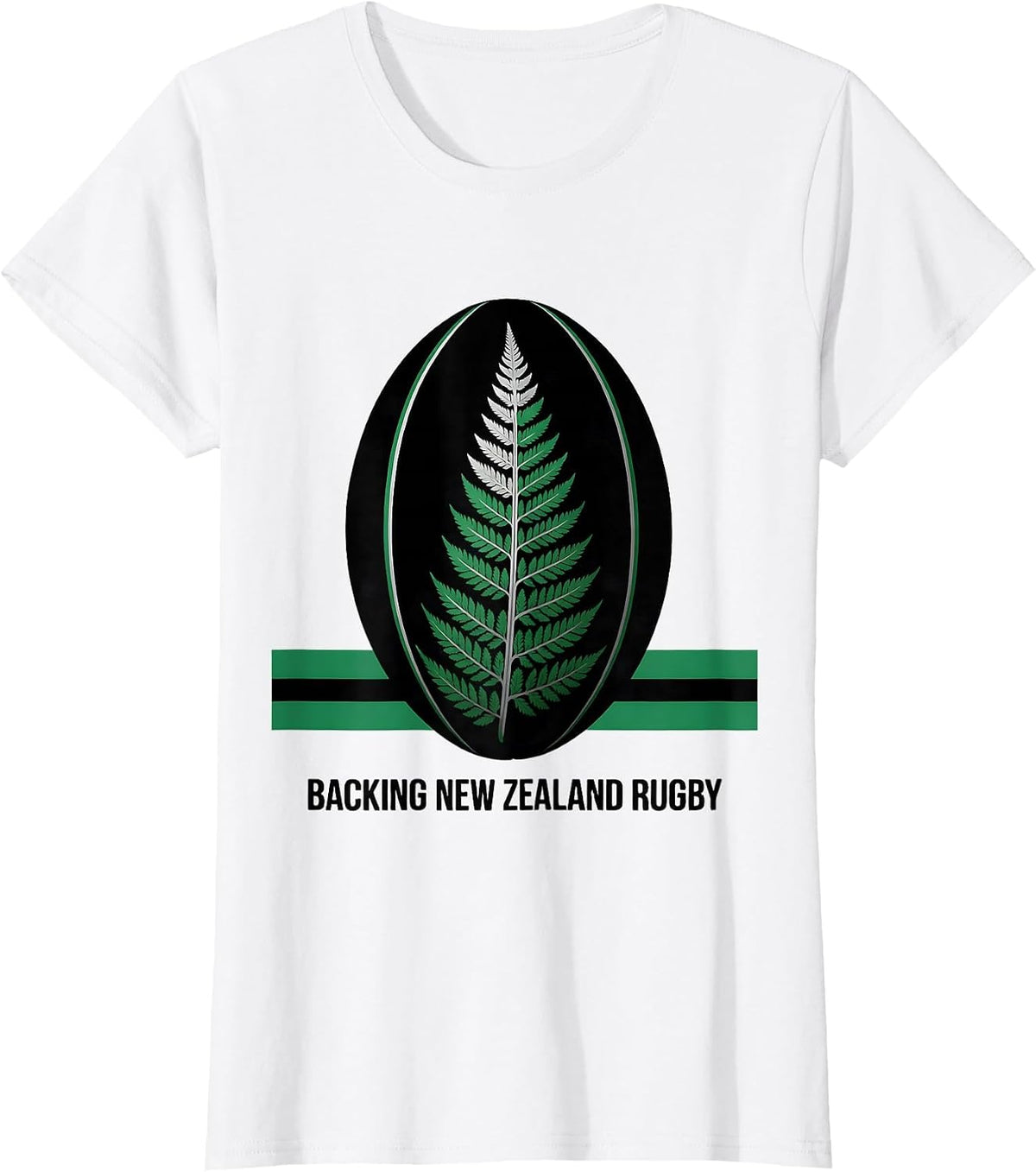 Women's Backing New Zealand Rugby Sports Kiwi Rugby Fan Gift T-Shirt - White