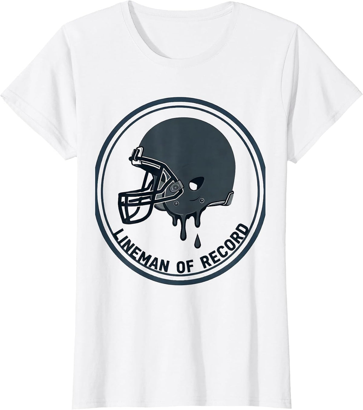 Lineman Of Record Minimalist Football Player Youth Sports T-Shirt - White