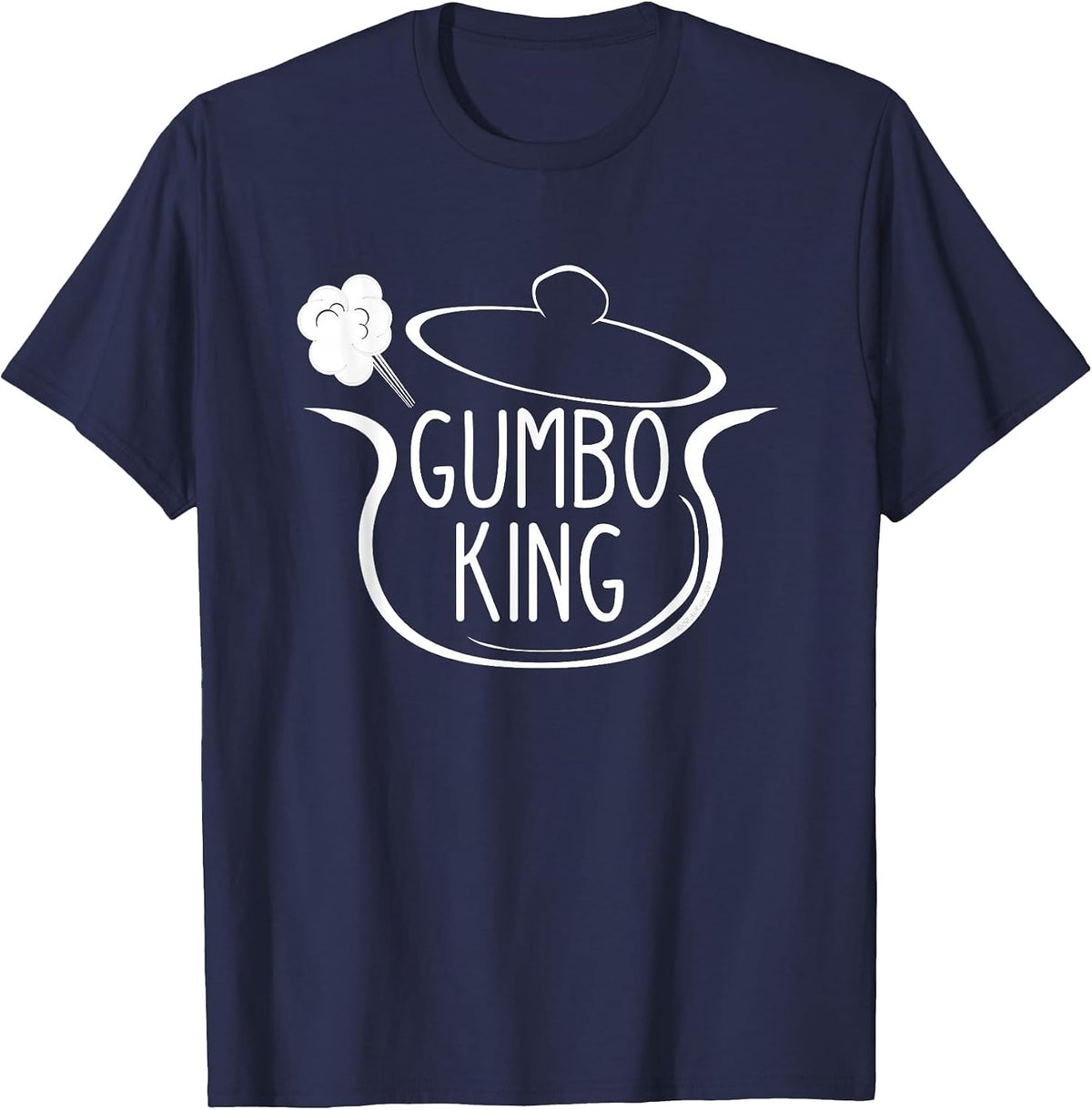 Gumbo King Gumbo Pot Drawing for Chef or Cook T-Shirt - Navy Blue