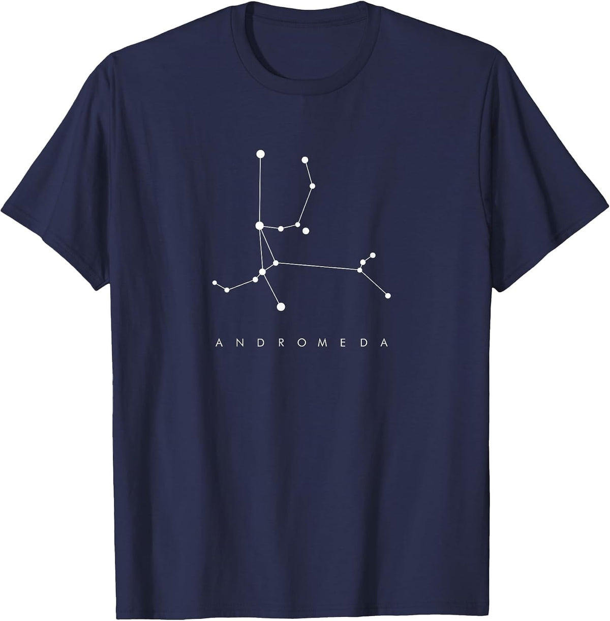 Minimal Andromeda Constellation Astronomy and Space Design T-Shirt - Navy Blue
