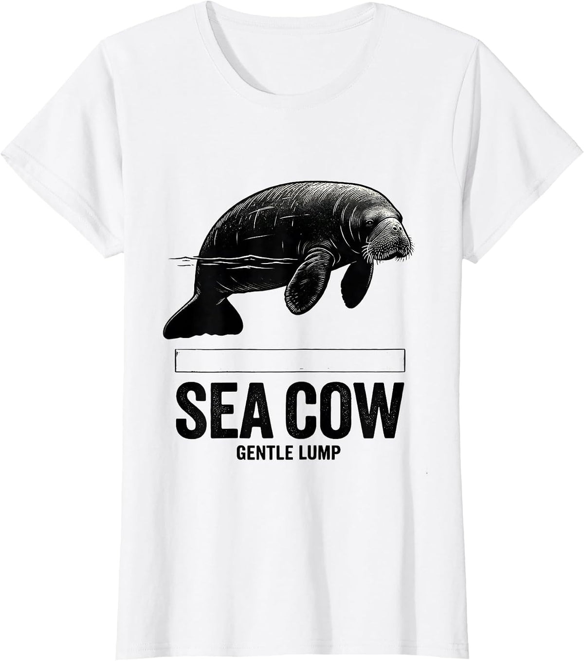 Sea Cow Gentle Lump Funny Manatee Ocean Animal Lover T-Shirt - White