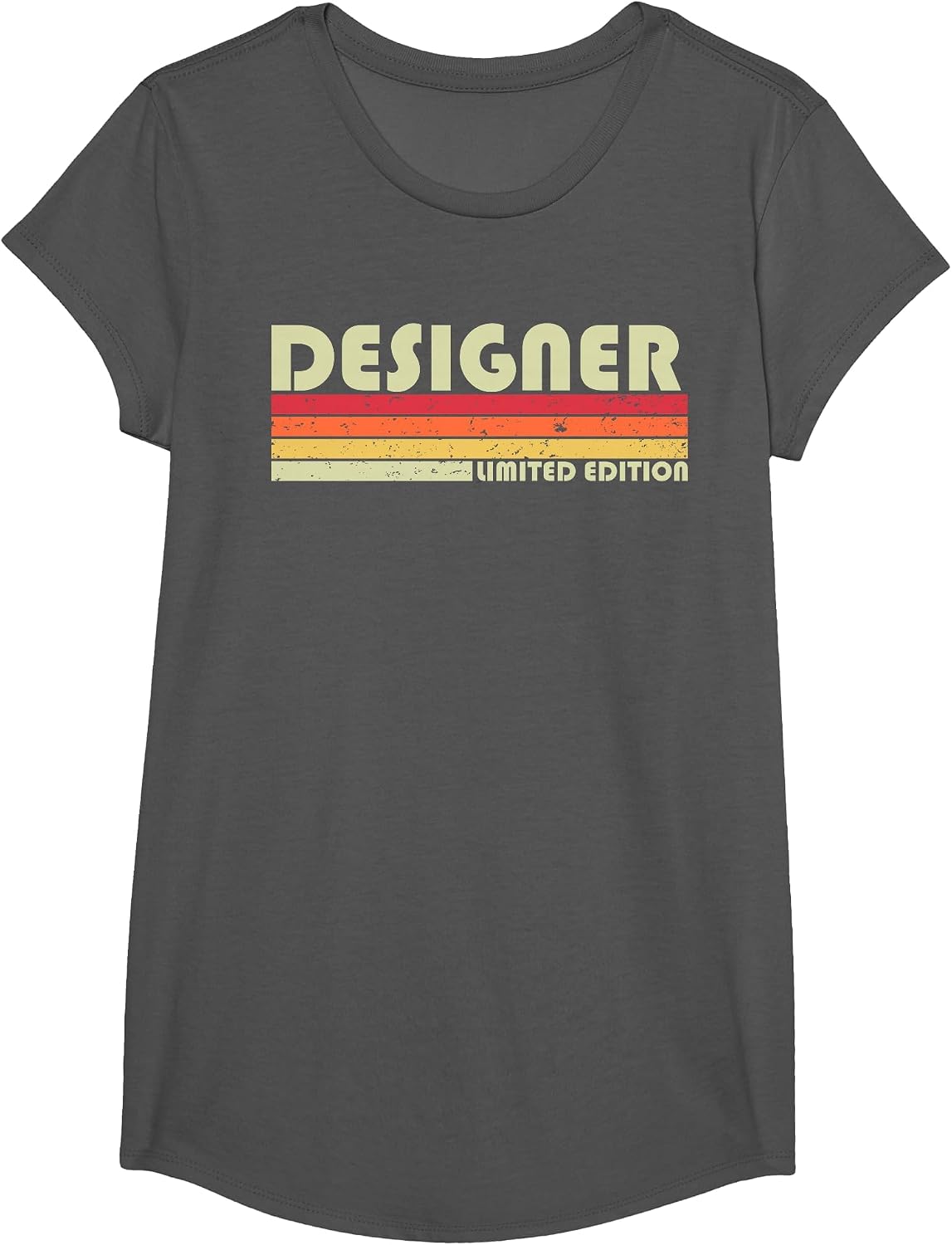 Designer Funny Job Title Profession Birthday Worker Idea T-Shirt - Girls Asphalt Grey