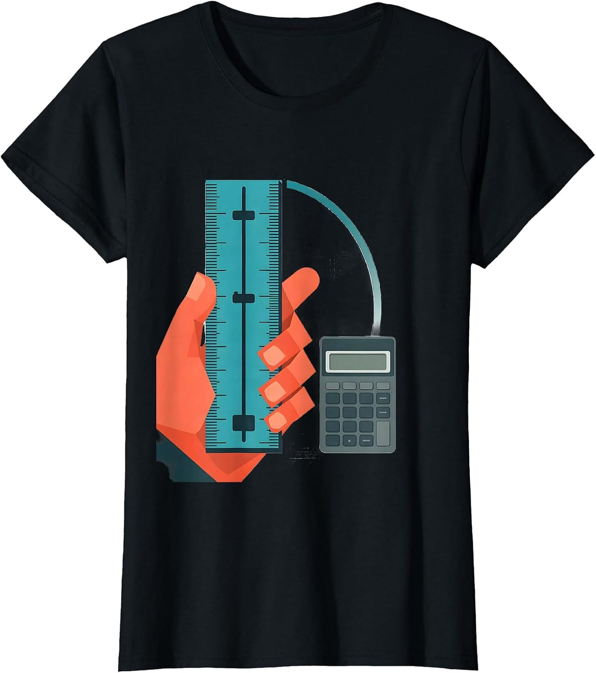 Women's Slide Rule Classically Trained Retro Math Engineer T-Shirt - Black