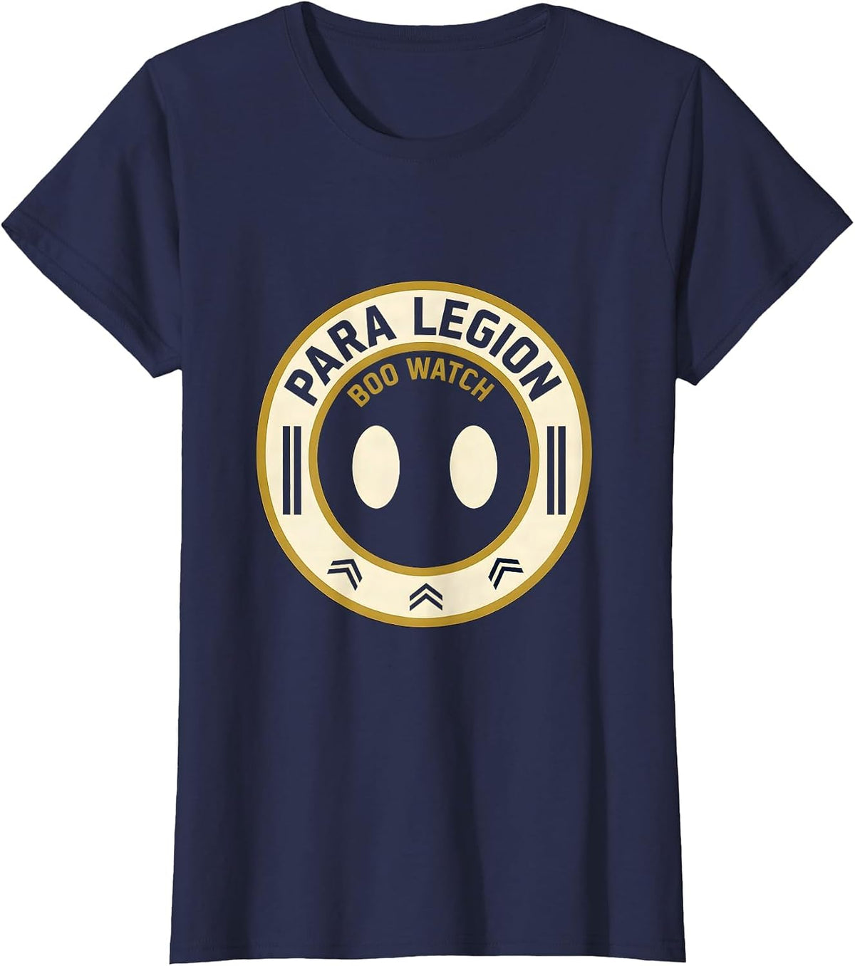 Women's Para Legion Boo Watch Sports Paraeducator Halloween Ghost T-Shirt - Navy Blue