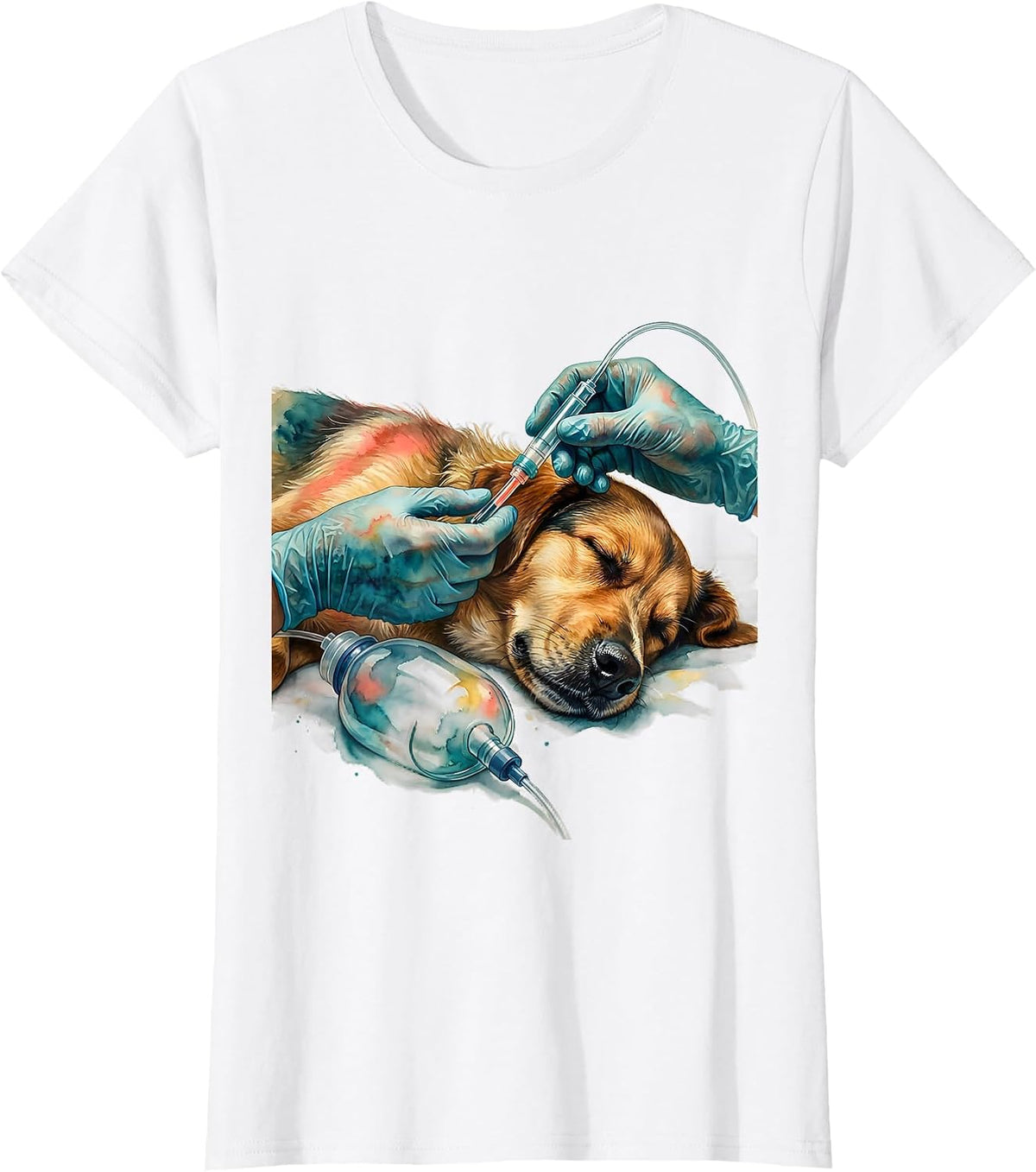 Women's Endotracheal Tube Vet Tech Animal Care Worker Humor T-Shirt - White