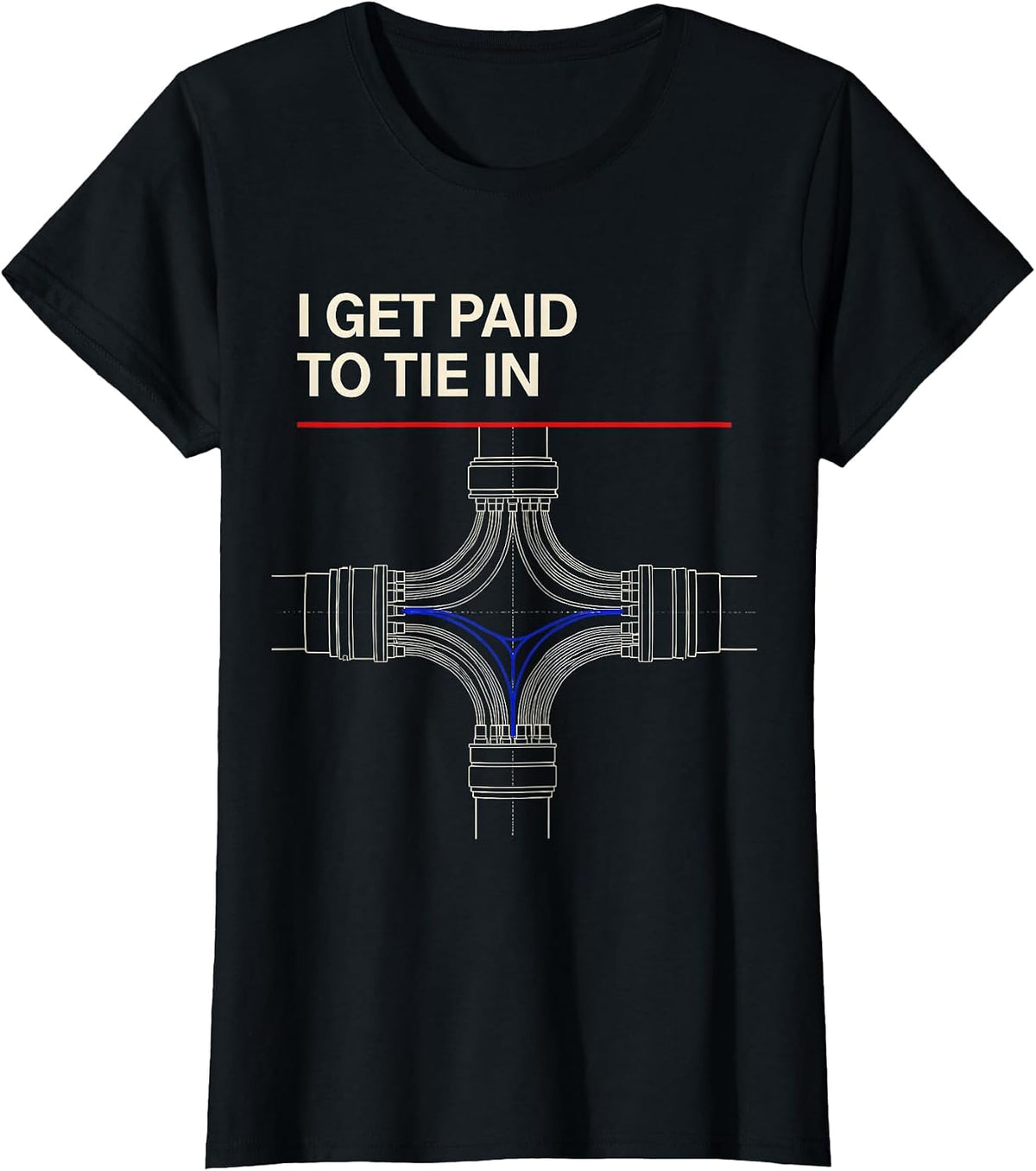 Women's I Get Paid To Tie In Funny Electrician Lineman Engineer T-Shirt - Black