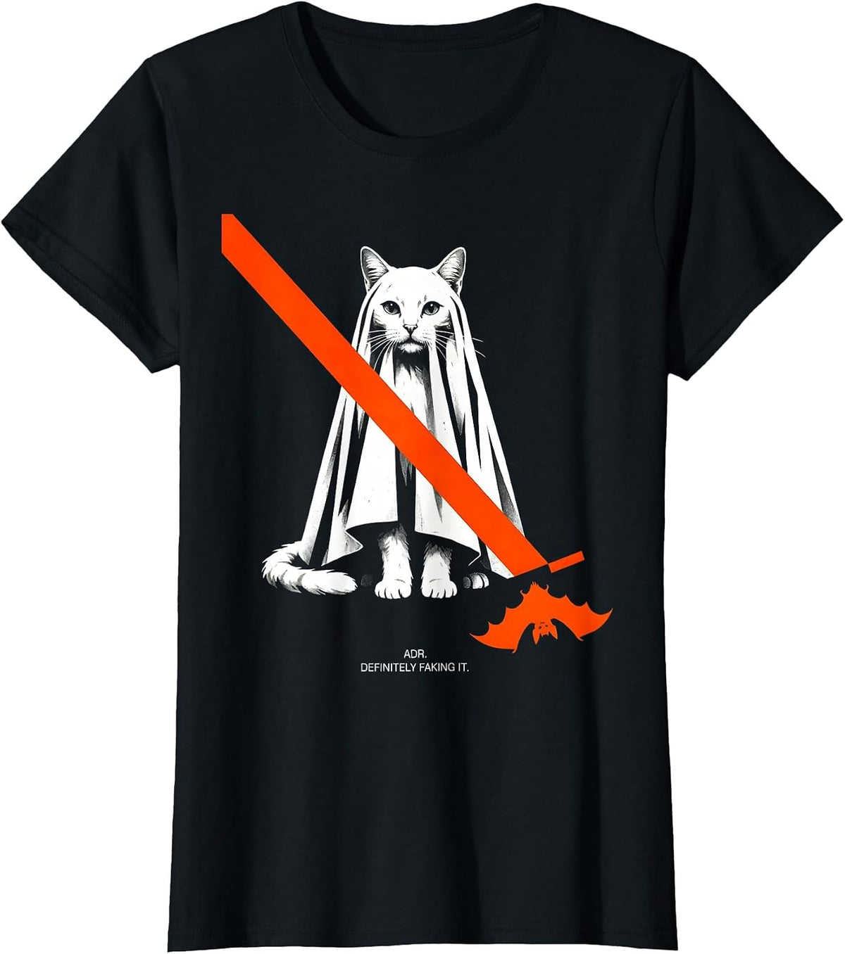 ADR Definitely Faking It Funny Vet Tech Halloween Workplace T-Shirt - Black