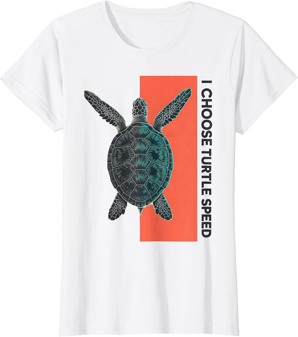 I Choose Turtle Speed Midcentury Modern Sea Turtle Lover T-Shirt - White