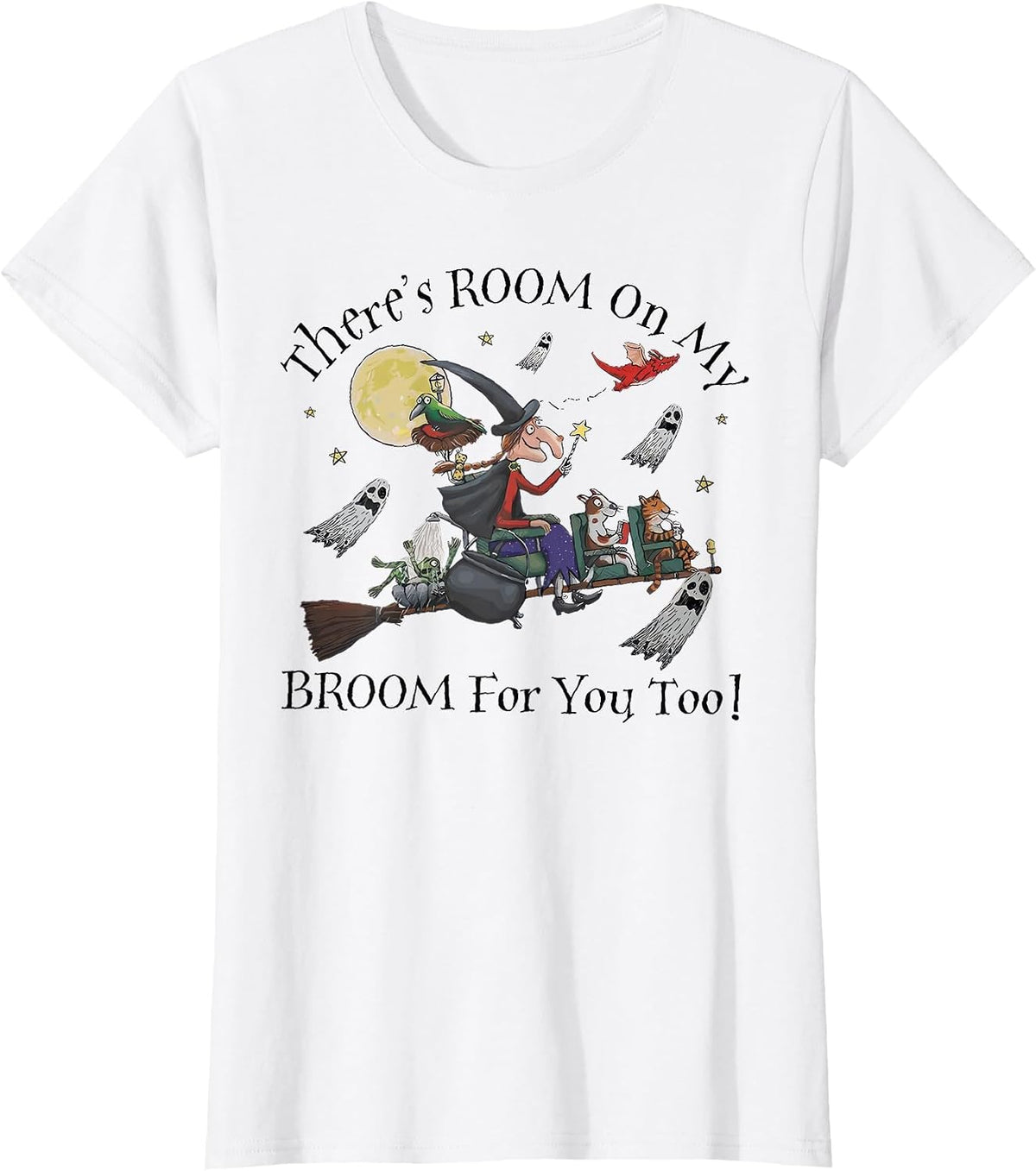 Halloween There's Room On My Broom for You Too Teacher T-Shirt - White