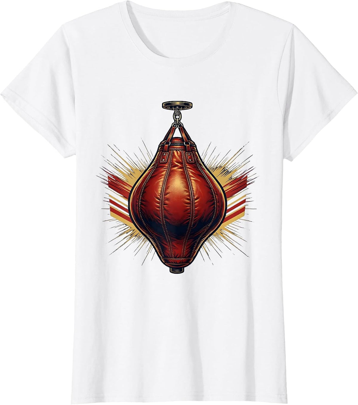 Speed Bag Spotlight Boxing Gym Graphic T-Shirt - White