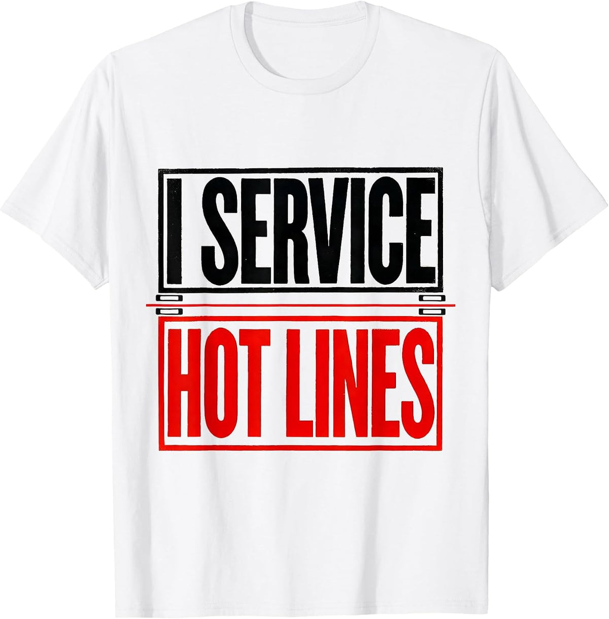 Men's I Service Hot Lines Funny Electrician Skeleton Trade Worker T-Shirt - White