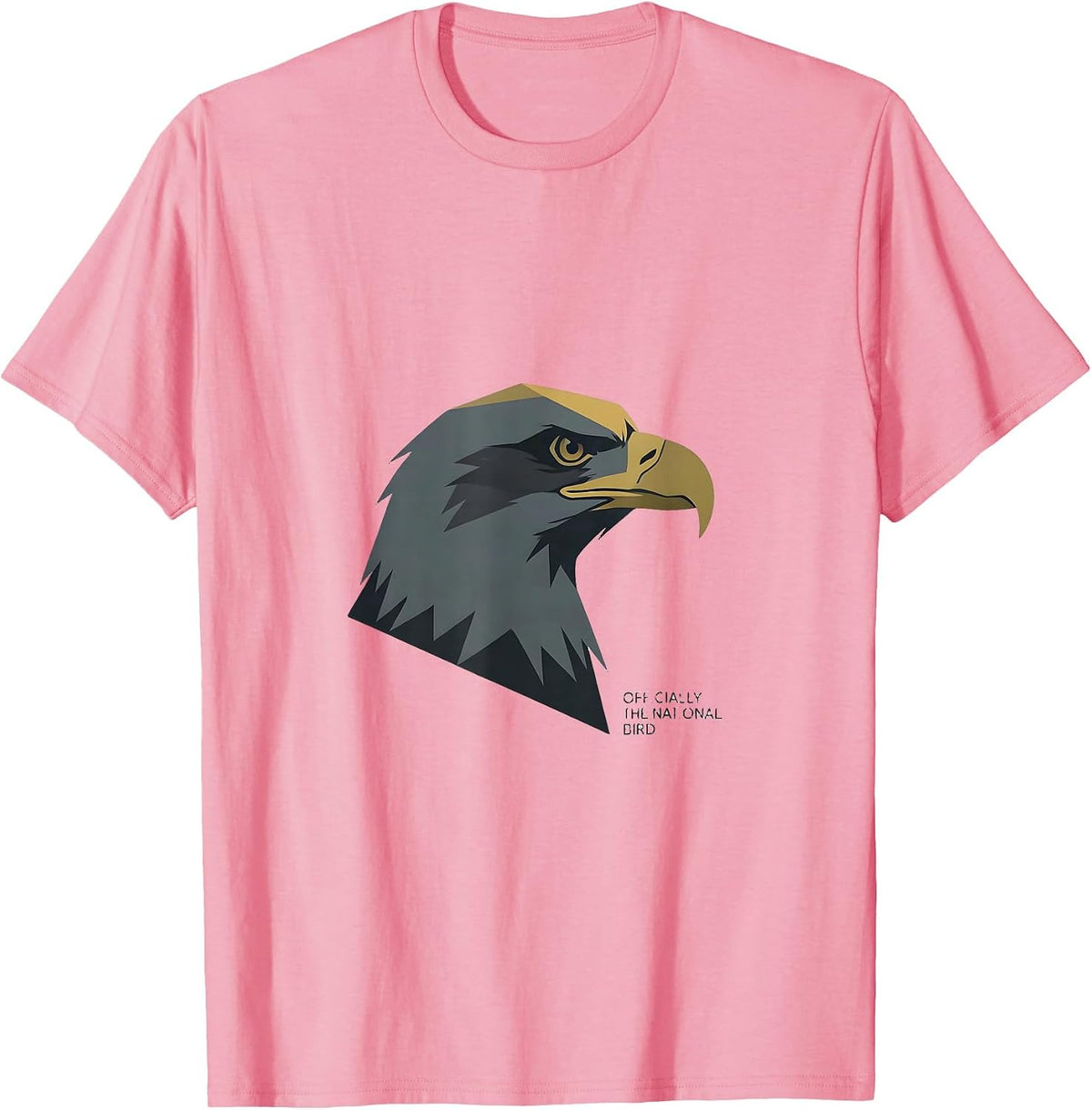 Men's Officially The National Bird Minimalist Bald Eagle Faith T-Shirt - Pink