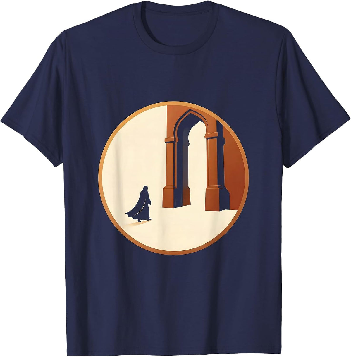 Rumi Celestial Gate Wanderer Spiritual Journey T-Shirt - Navy Blue